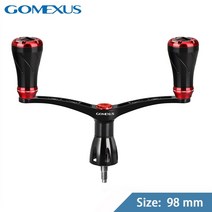 스피닝 더블 릴 핸들 82mm 98mm 호환 shimano stradic fl vanford vanquish cnc 가공 튜닝 핸들, 블랙 레드, 82mm 다이와, 협력사