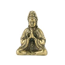 불교 부처님 미니 장식 솔리드 구리 미니어처 인형 수제 공예 거실 사무실 홈 장식 액세서리 동상 펜던트, 37x26mm