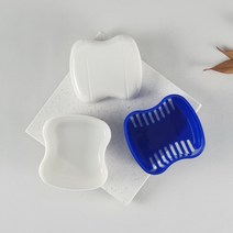 청결 위생 휴대용 유지장치 틀니케이스 보관통 청록색