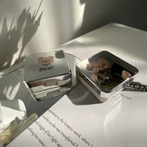 학생 렌즈케이스 거울 미니 렌즈통 캐릭터 테디베어 원데이 콘택트렌즈 원데이 휴대용 청결