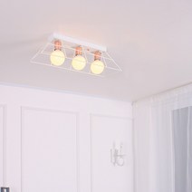 루스 주방 3등 5등 천장등 LED램프 포함 직부등 인테리어조명, 3등 화이트, 주백색