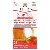 Hyleys Tea 슬림 티 라즈베리 향 포일 포장 티백 25개입 37.5g(1.32oz)