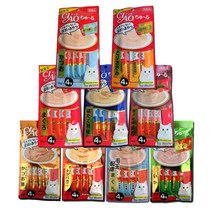 이나바 챠오츄르 고양이간식 10종 14g x4p 10개 묶음 모음, 9가지종류별1개씩+무작위1개