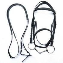 마방굴레 고삐 PVC 가죽 말 하네스 조랑말 승마 용품, 1. PVC 고삐 검은색