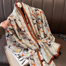 울 롱 겨을 스카프 목도리 머플러 명품 스타일 스카프 여성 실크 겨울 럭셔리 디자인 프린트 레이디 비치