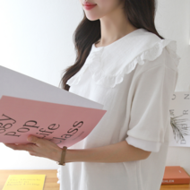 오슈 여름 코튼 면 데일리 여친룩 데이트룩 프릴 블라우스