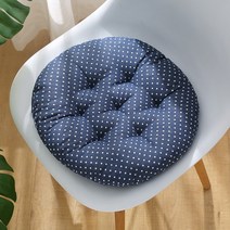 DFMEI 두꺼운 방석 의자 벤치 원형 다다미 큐티 교사 매트 엉덩이 여름 면마 매트, 다크 그레이 도트