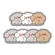 이노아 프리미엄 소프트 규조토 현관 부엌 싱크대 미끄럼방지 발판 주방발매트 대형, 송사탕강아지-그레이45x180