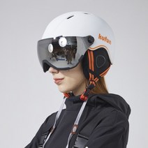 스키 장 스노우 보드 헬멧 고글이 있는 2 in 1 일체형 남성 여성 겨울 스포츠 야외, s50-54cm, 하얀색