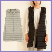 캐주얼 엄마룩 직장인조끼 가벼운 롱조끼 후드조끼 경량패딩조끼 패딩조끼 롱후드조끼 패딩