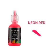 네일건 에어 타카 충전 색 네일 에어 브러쉬 잉크 스프레이 건 아트 페인팅 안료 키트 컬러 도구 매니큐어 젤, Neon Red