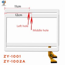 10.1 인치 터치 스크린 P/N ZY-1002A/ ZY-1001 용량 성 패널 수리 및 교체 부품, [07] ZY-1001  12cm black