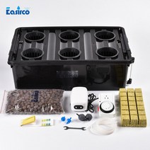 스마트팜 수경재배기 콩나물 시루 키우기 화분 허브 바질 6개의 식물이 완벽한 DWC 수경법 시스템 대형 저, 01 6 plant site