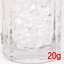 크리스탈볼 2mm 투명 하이드로 소일 워터젤 고흡수성수지 수정토 대체토양 수경재배 방향제 개구리알모양, 20개입