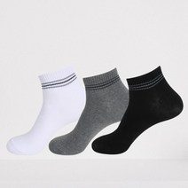 남성 남자 신사 일반용 순면 세줄 포인트 발목 단목 양말 3족