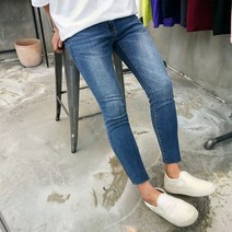용된다 남자 빅사이즈 워싱 스판 데님 슬림핏 청바지