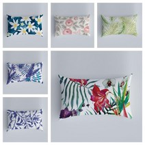 침대헤드쿠션 식물 꽃 패턴 소파 침대 머리 베개 커버 현대 캐주얼 허리 쿠션 장식, [02] 40x60cm, [09] c7-29(9)