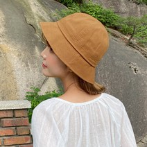 동대문모자 여름 여성 린넨 벙거지 동글 챙 버킷햇 모자