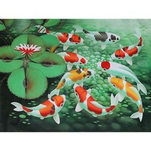 우드 직소퍼즐 연못 속 연꽃 비단잉어 재산 지켜주며 재물운 상승 금전을 가져다주는 구어도 풍수 조각퍼즐 300/500/1000조각 집콕취미 성인 쉬는 시간 즐기는 감압 소품, 300조각, 잉어연화퍼즐09번