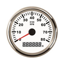 85mm 타코미터 Hourmeter 방수 트럭 자동차 차량용 보트 디젤 엔진 Tacho 미터 센서 게이지 REV 카운터 빨, 13 8K WS