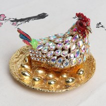 물방울 황금알 닭 보석함 화이트 장식소품