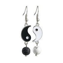 Yin & Yang Life Balance Earrings Silver Dangle Earrings Chine 고대 여성을위한 철학 기호 귀걸이 Gilrs Lad