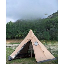 티피텐트 4인용 3-4인용 그늘막 인디언 쉘터, A. 외부 카키색