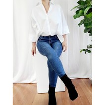 르푸수아르 여성 여자 화이트 와이드핏 가오리핏 오버핏 카라 숏 셔츠 남방