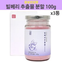 경성건강원 빌베리분말 루테인 빌베리 분말 추출물 안토시아닌 가루 농축액 루테인빌베리 빌베리루테인 효능 야생 블루베리 파우더 폴리페놀 플라보노이드 카로틴, 3개, 100g