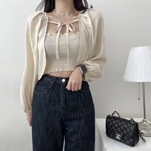VANANA2 여성 데일리 여리핏 스모크 나시 루즈 리본 볼레로 투피스 세트 4color
