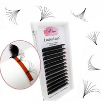 럭키 래쉬 1second auto blooming fan eyelash extension korea pbt volume easy fans lashes false mink 개별 속눈, d, 0.07mm, 8mm