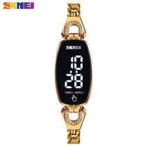여자 메탈 명품 스타일 시계 여성 40대 30대 20대 고등학생 선물 스위스 skmei led 터치 패션 다이아몬드 슬림 디지털 손목 스테인레스 스틸 스트랩 방수 reloj