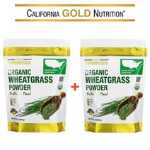 (1+1) 캘리포니아골드뉴트리션 CGN SUPERFOODS Wheat Grass 밀싹 가루 분말 240g 2팩, 2개