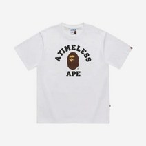 [정품] 베이프 x JJJ자운드 컬리지 티셔츠 화이트 BAPE JJJJound College T-Shirt White