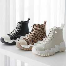 키높이운동화 가죽 패션 여성 스니커즈 하이탑 6CM (PERU528)