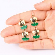 견고한 골드 컬러 합금 에나멜 금속 튤립 펜던트 꽃 매력 보석 만들기 귀걸이 팔찌 DIY 재료 20 개/묶음, 01 Green 20Pcs