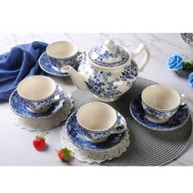 영국수출 존슨브라더스 티팟세트 빈티지찻잔세트 북유럽 커피잔, 주전자+4인찻잔세트