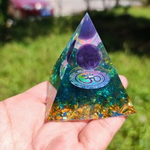 Orgone 명상 정신수양 기분좋은 힐링 에너지 용품 피라미드 크리스탈 풍수 장식품 소품, 3