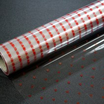 나모몰 투명포장지 53cmx19m, 1롤, 1도하트_빨강