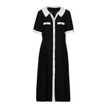 [베스띠벨리] 22 배색 포인트 카라 셔츠 롱 원피스 (BEOAF7571)