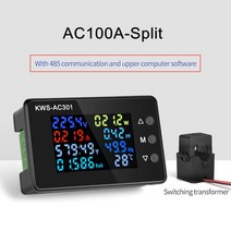 kws-ac301 전력계 전력계 전압계 ac 50-300v 전압 50-60hz 전력 분석기 led ac 전기 미터 0-20100a 감지기, 협력사, ac100a-c로 분할