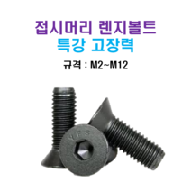 특강 고장력 접시머리 렌지볼트 M2~M12 너트 와셔, M12x25mm, M12, 1개