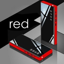 30000mAh 휴대용 충전 보조베터리 아이폰 호환 Xiaomi 안 드 로이드에 대 한 해루질 손전등 후레쉬과 트리플 USB 디지털 모형 외부 배터리, 03 Red