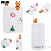 크리스마스 피규어 엎드려 케이스 풀백 TPU 소프트 케이스 넘어짐 방지 케이스 아이폰 케이스에 적용