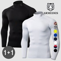 아르메데스 남성용 기능성 긴팔 터틀 언더레이어 2매세트