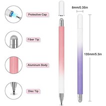 스타일러스 펜 미국 아이패드용(2pcs) 유니버설 터치 스크린 고감도 디스크-634064, 드림핑크/드림그린