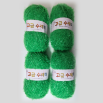 울클럽 별꽃수세미 만들기 DIY 고급수세미실 4볼세트, 119그린