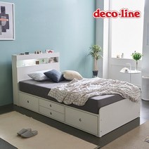 데코라인 코넬 피카 LED 수납 침대 SS+양면매트 DKN074