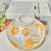 북유럽 스타일 디너 접시와 요리 오렌지 홈 세라믹 식기 국수 그릇 베이킹 트 만두 접시, [09] Shell Plate