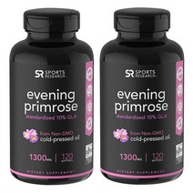 Sports Research 스포츠리서치 이브닝 프림로즈 오일 달맞이꽃 종자유 1300mg (120정) X 2개, 120정